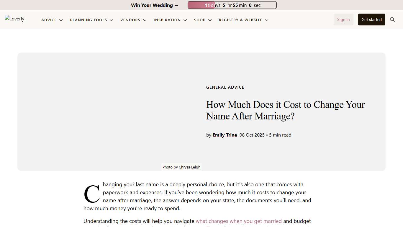 How Much Does it Cost to Change Your Name After Marriage?